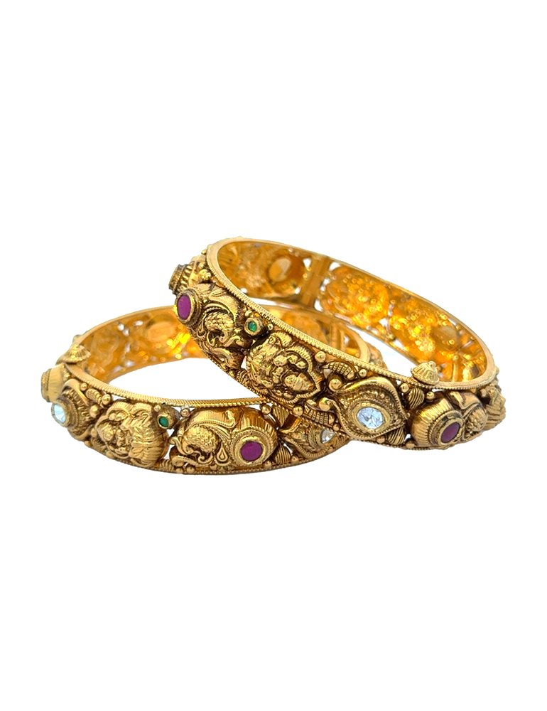 Antique Gold Bangles 22 Karat - Set Of 2