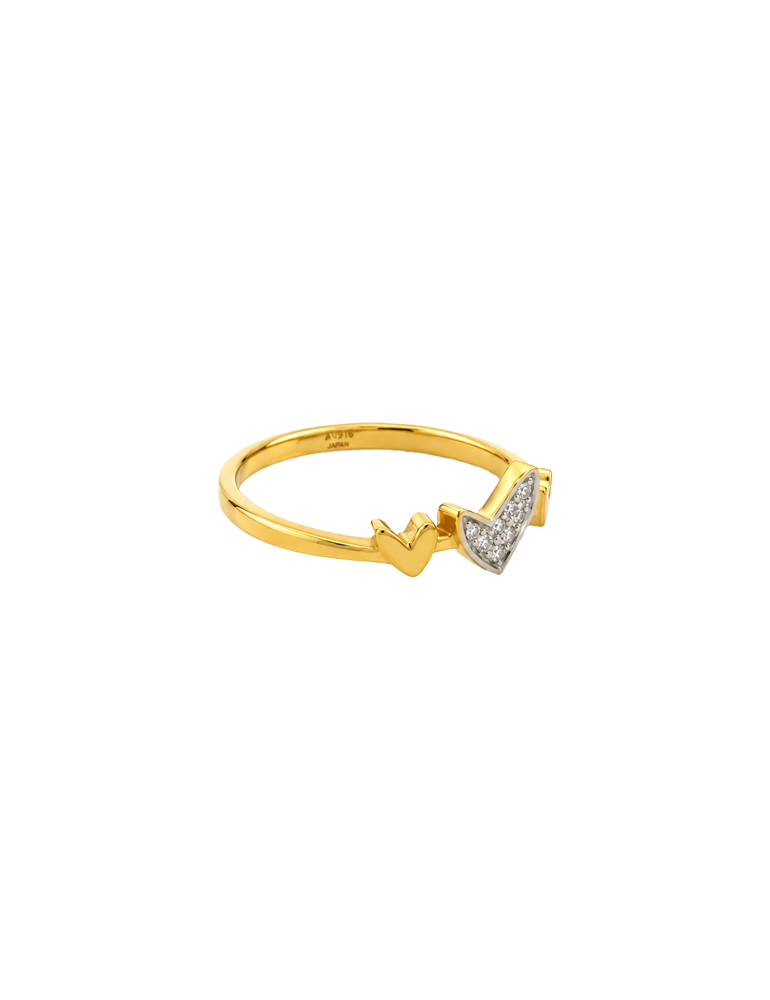Chevron Grace Gold Ring - 22 Karat