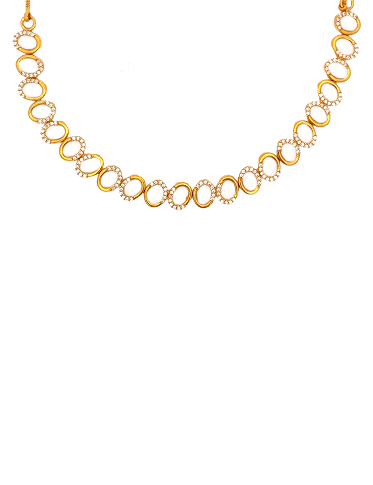 Gold Neckalce with Earrings - 22 Karat