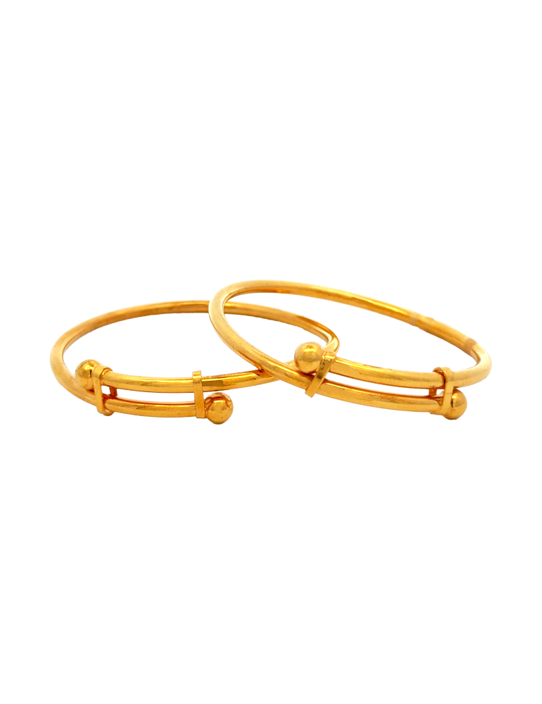 Simple Ball Gold Baby Bangle