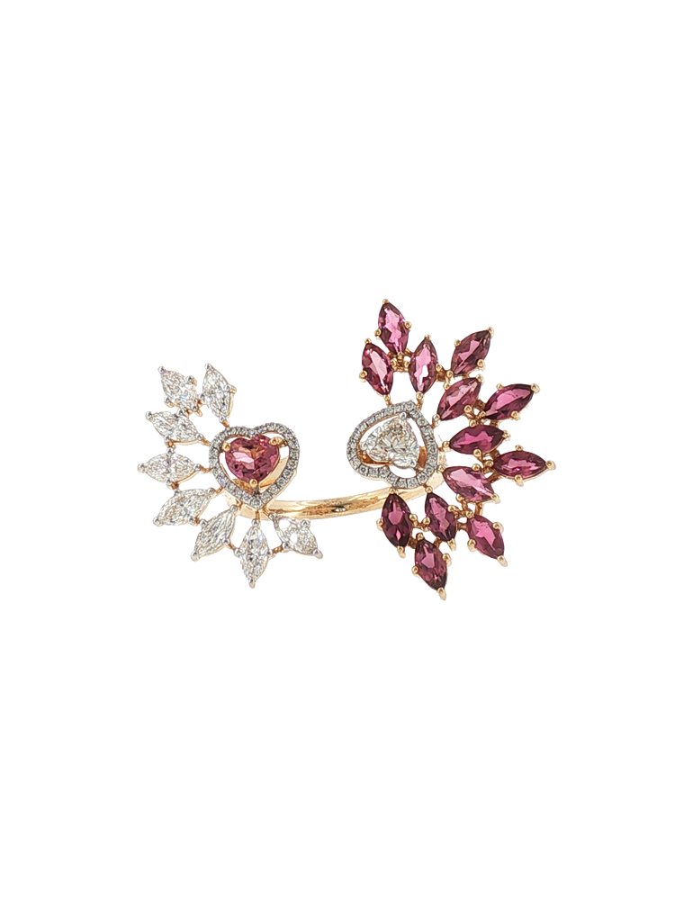 Blush Symphony Diamond Ring - 14 Karat