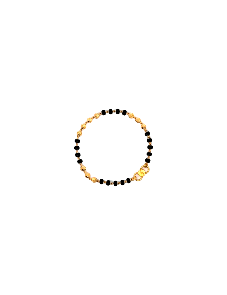 Black-Beads Kid's Bracelet - 22 Kt