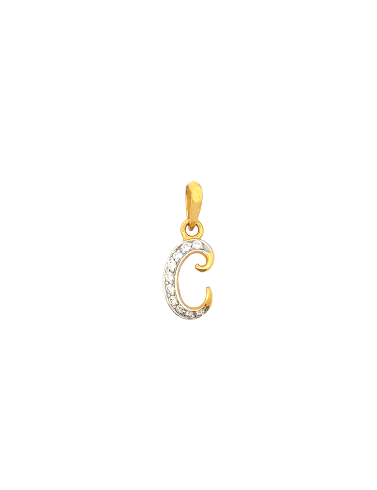 Initial 'C' Gold Pendant - 22 Karat