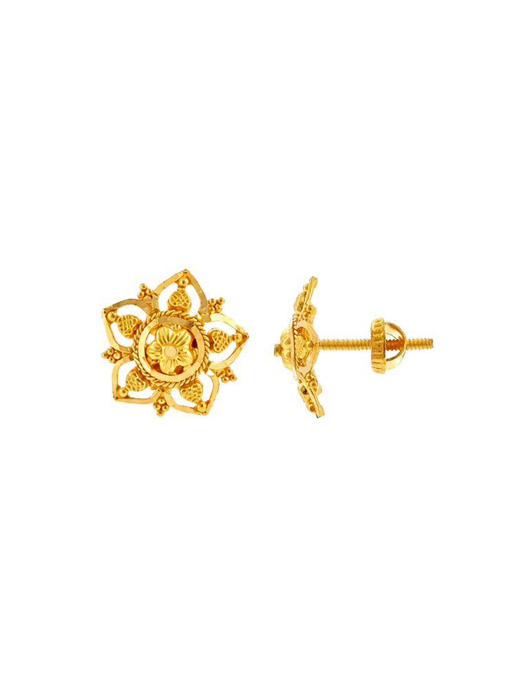 Swarna Kamal Studs - 22 karat