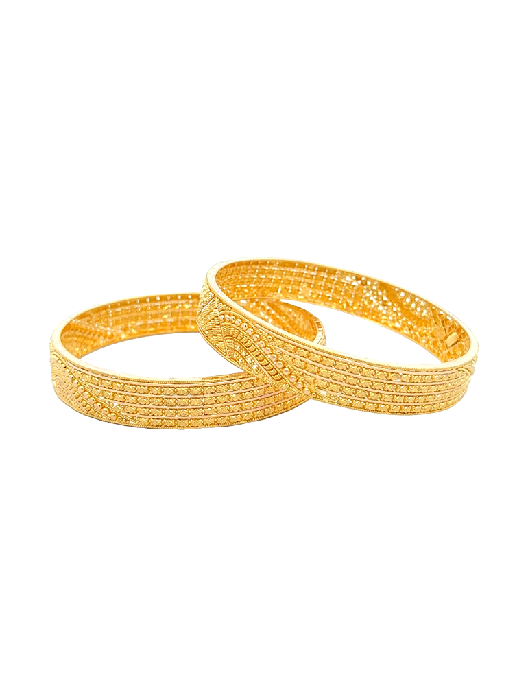 Classic Royal Finish 22K Gold Kadas - Set of 2