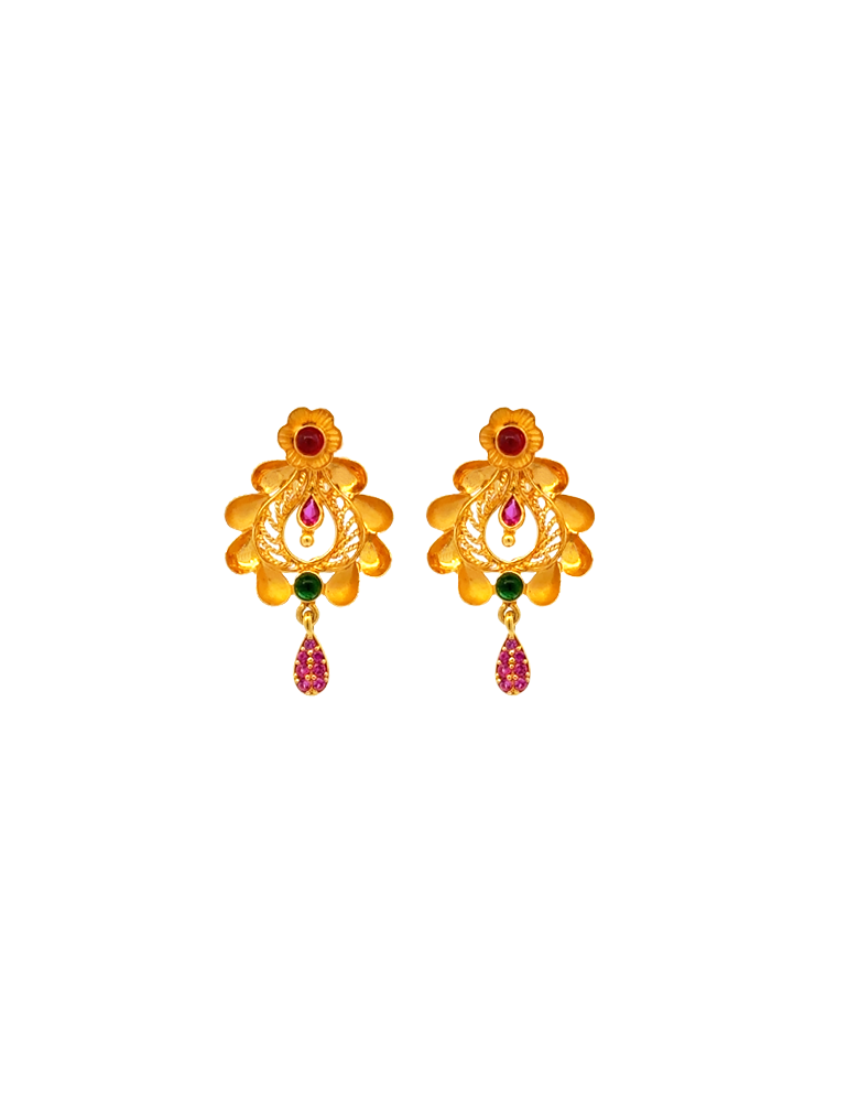 Gold Earrings - 22 Karat