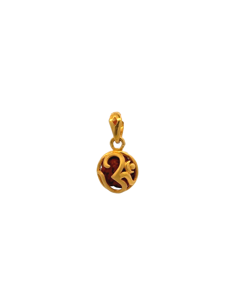 OM and Rudraksha Gold Pendant