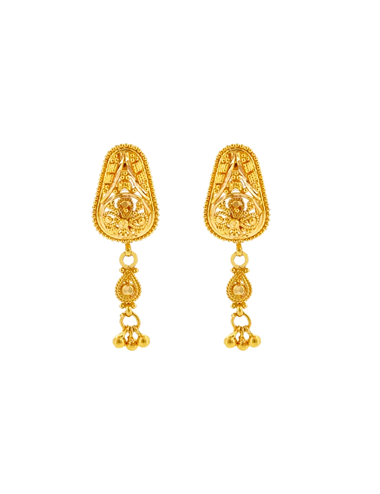 Gold Heirloom Fringe Set with Earrings - 22 Karat