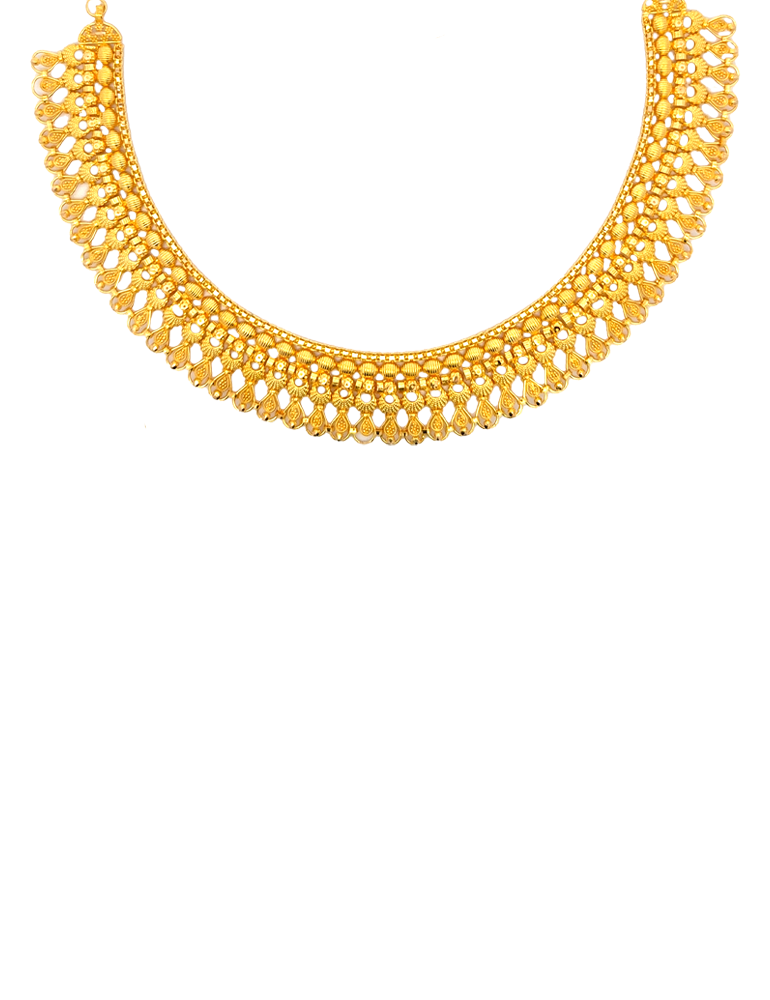 Gold Neckalce With Earrings - 22 Karat