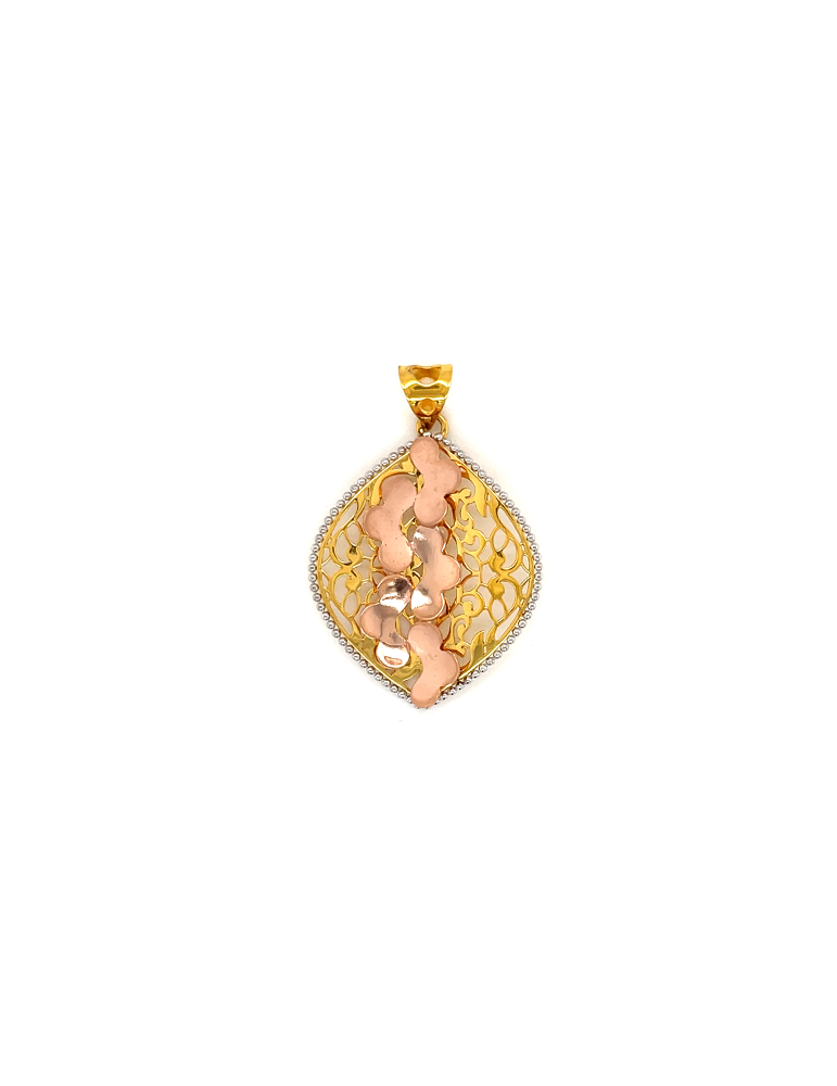 Gold Tow-tone Pendant Set with Earrings 22 Karat