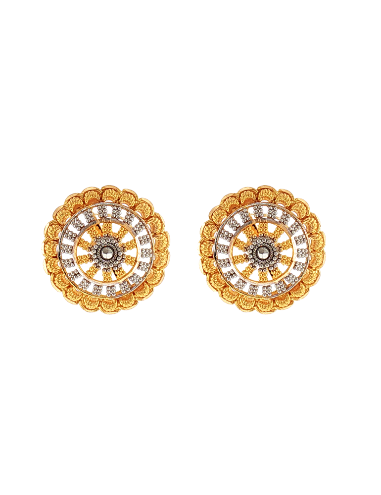 Elina Vintage Bloom Earrings - 22 karat