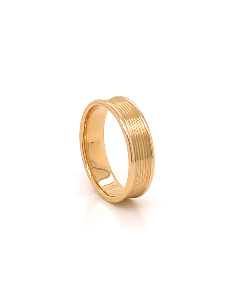Gold Grooved Band 14 Karat