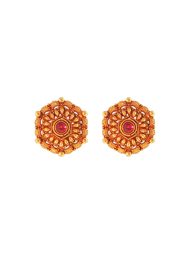 Shashi Mahal Gold Necklace Set - 22 Karat