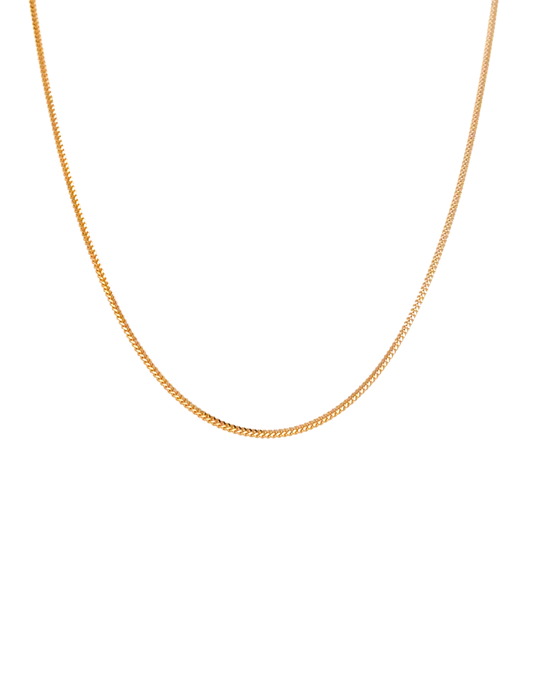 Rhodium Kissed Gold Chain  - 22 Karat