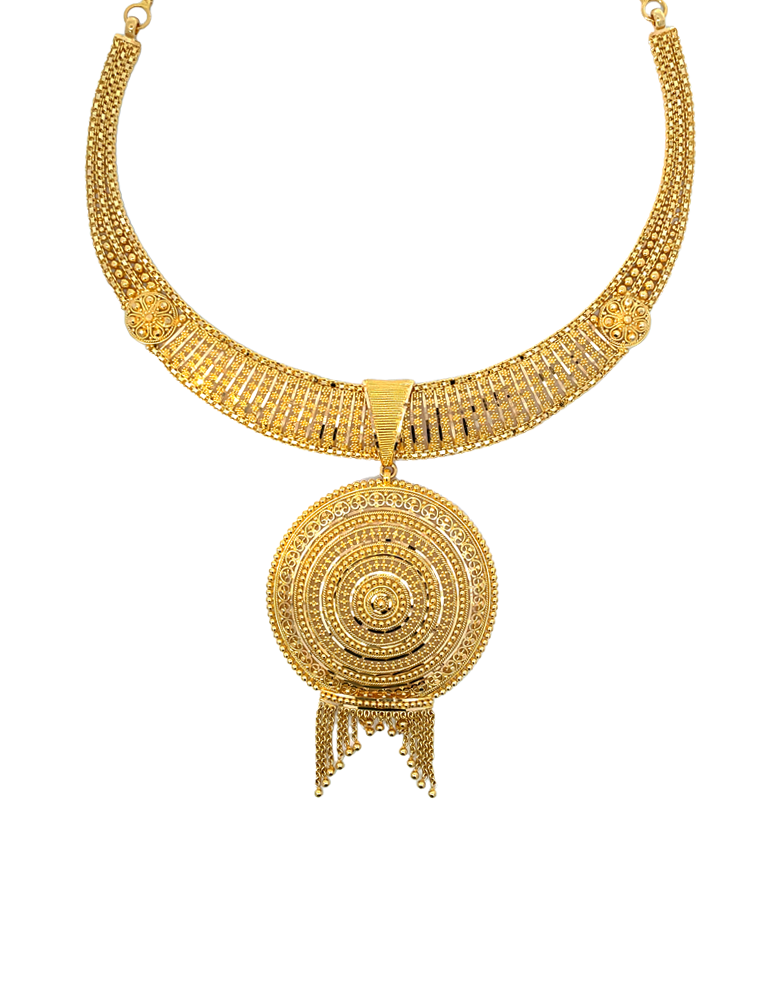 Guru Trading Inc. 22 KT Gold Necklace Set with Earrings