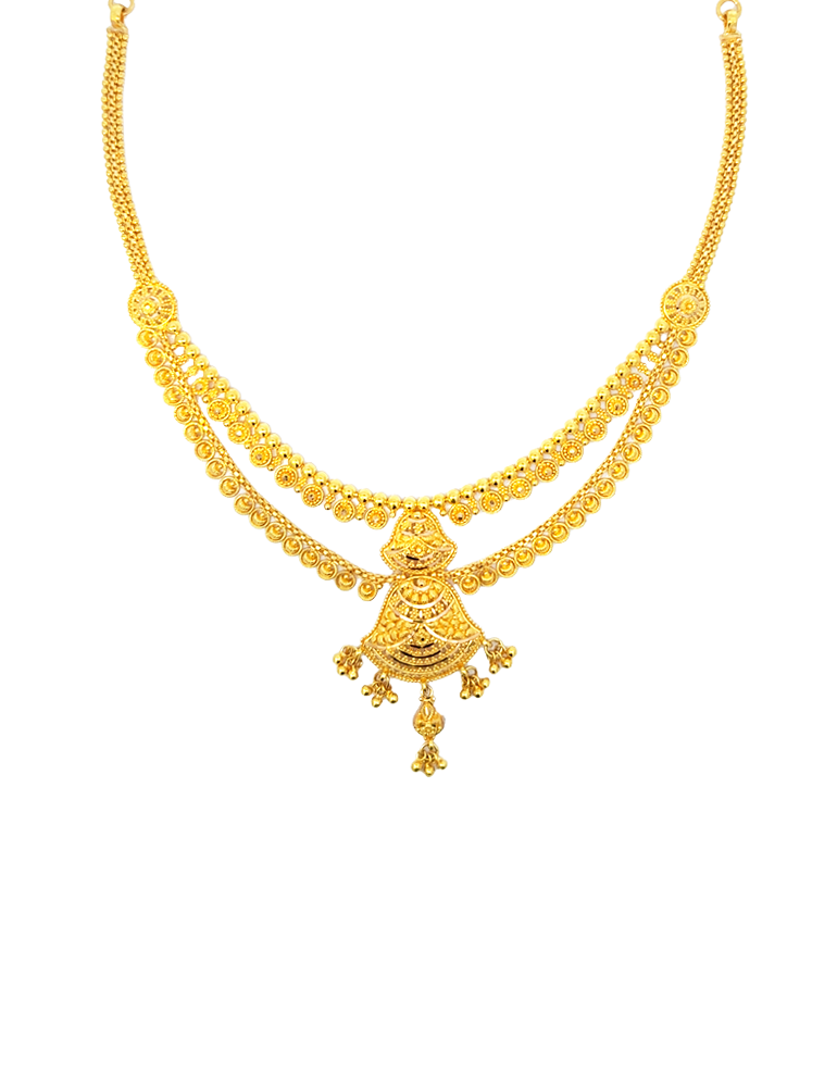 22 Kt Yellow Gold Set With Earrings