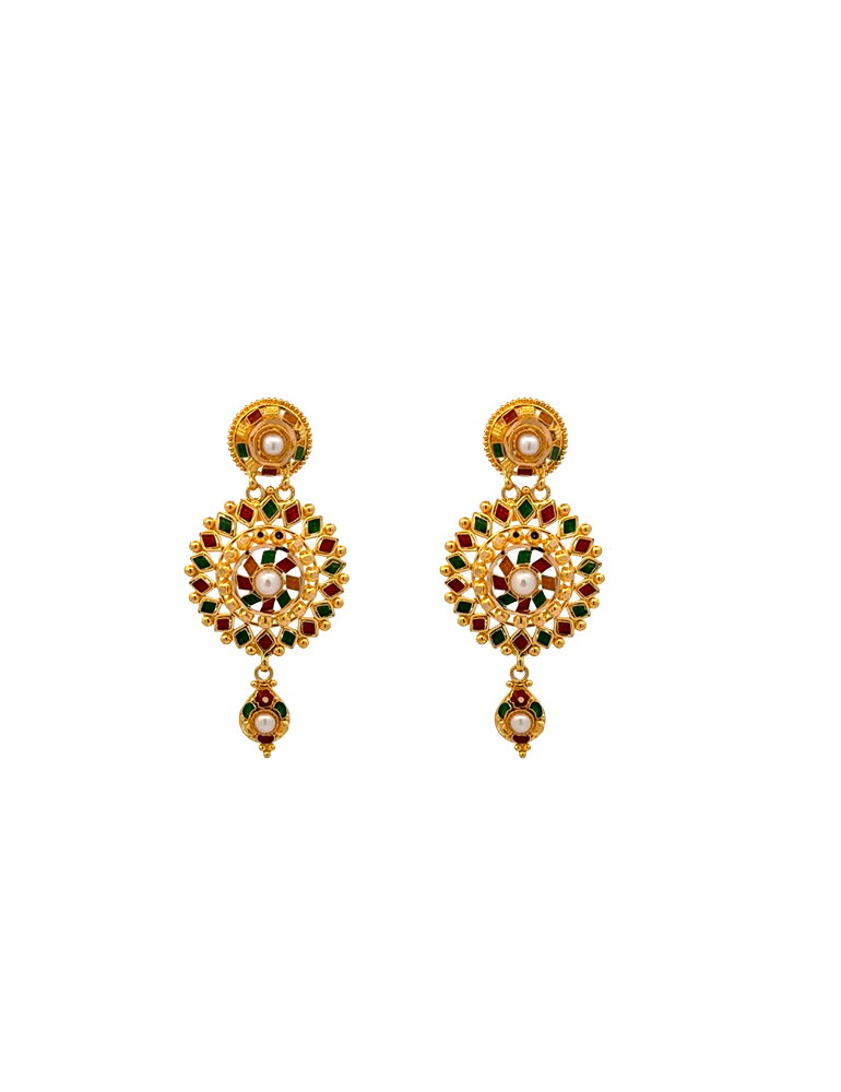 22 Kt Yellow Gold Set With Earrings