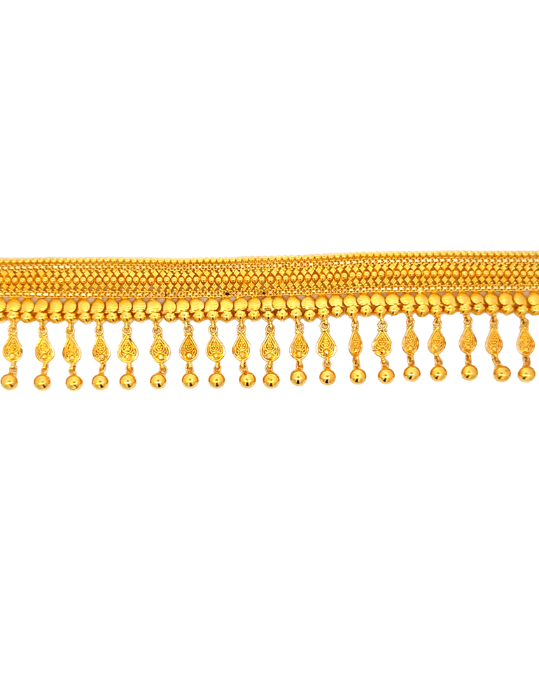 Gold Choker Set with Earrings 22 Karat