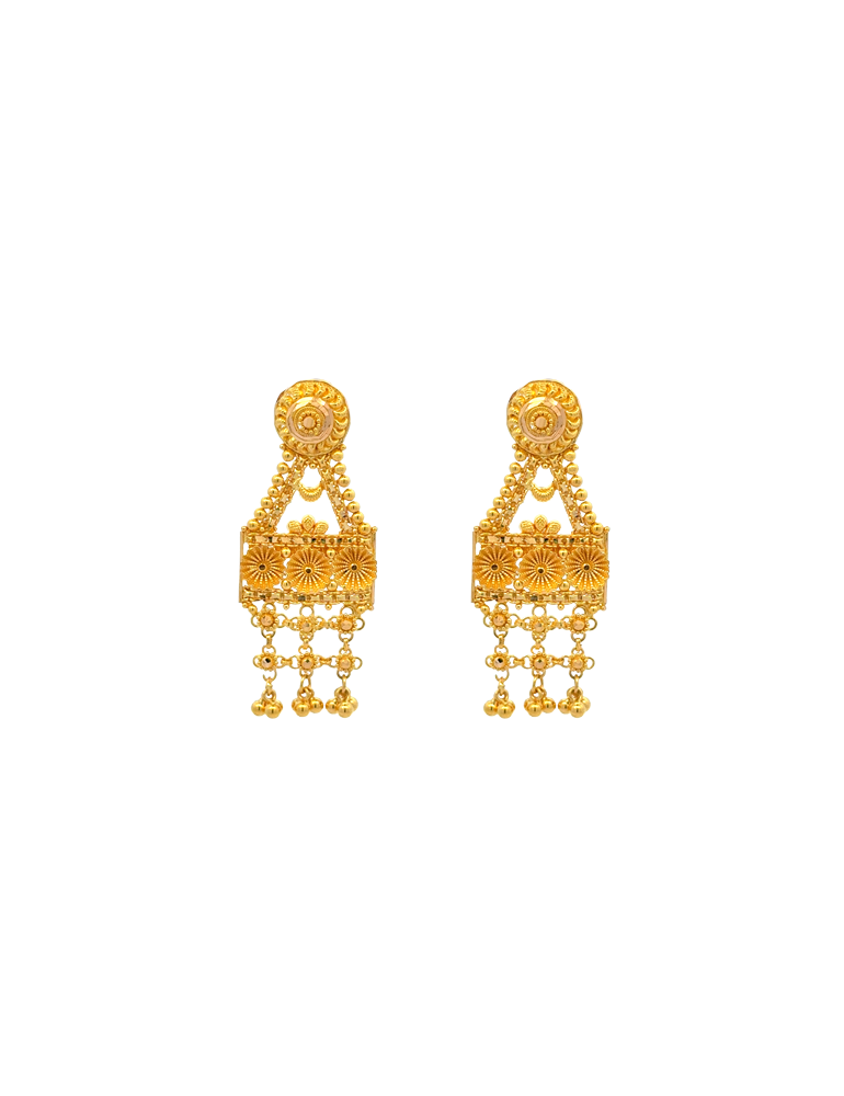 Exquisite Floral Gold Set - 22 Karat