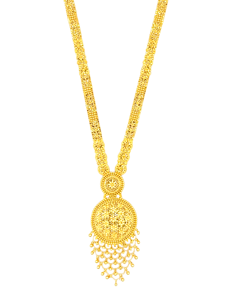Elegant Rosette Crown Necklace Set With Earrings - 22 Karat