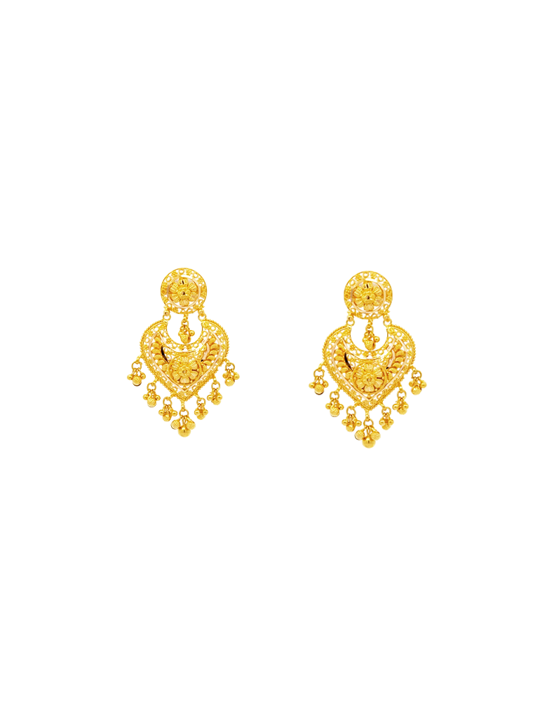 Kanak Hridaya Necklace Set With Earrings - 22 Karat
